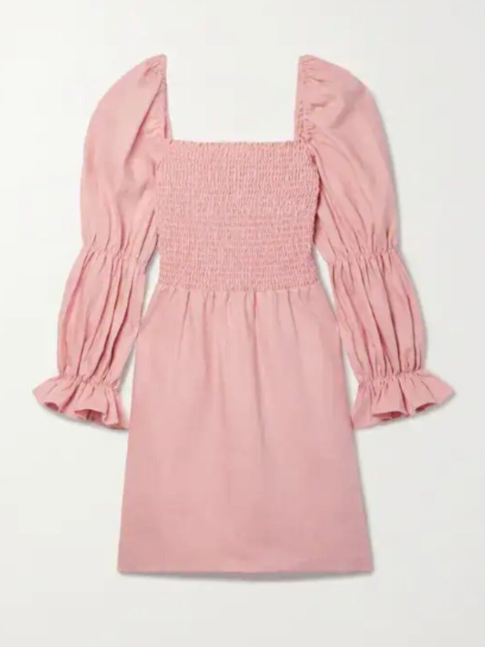 Reformation Linen Mini Zoya Dress in Pink